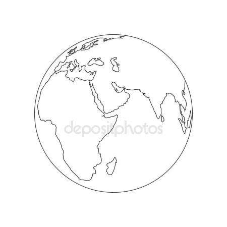 450x450 Sketch Globe World Map Stock Vector Mast3r