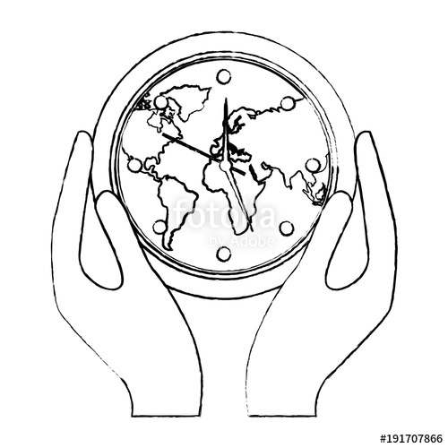 500x500 Hands Holding Clock With Earth Map Inside Environment Safety