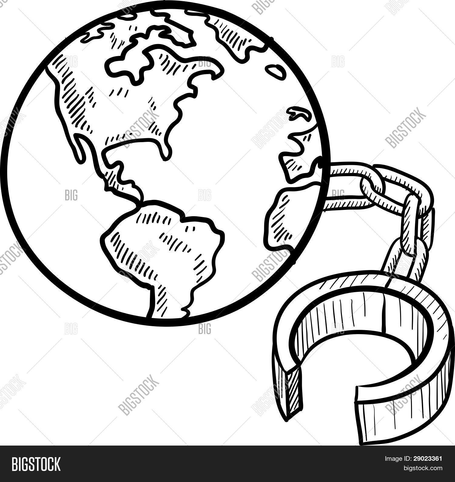 1500x1587 Chained Earth Sketch Vector Amp Photo Bigstock
