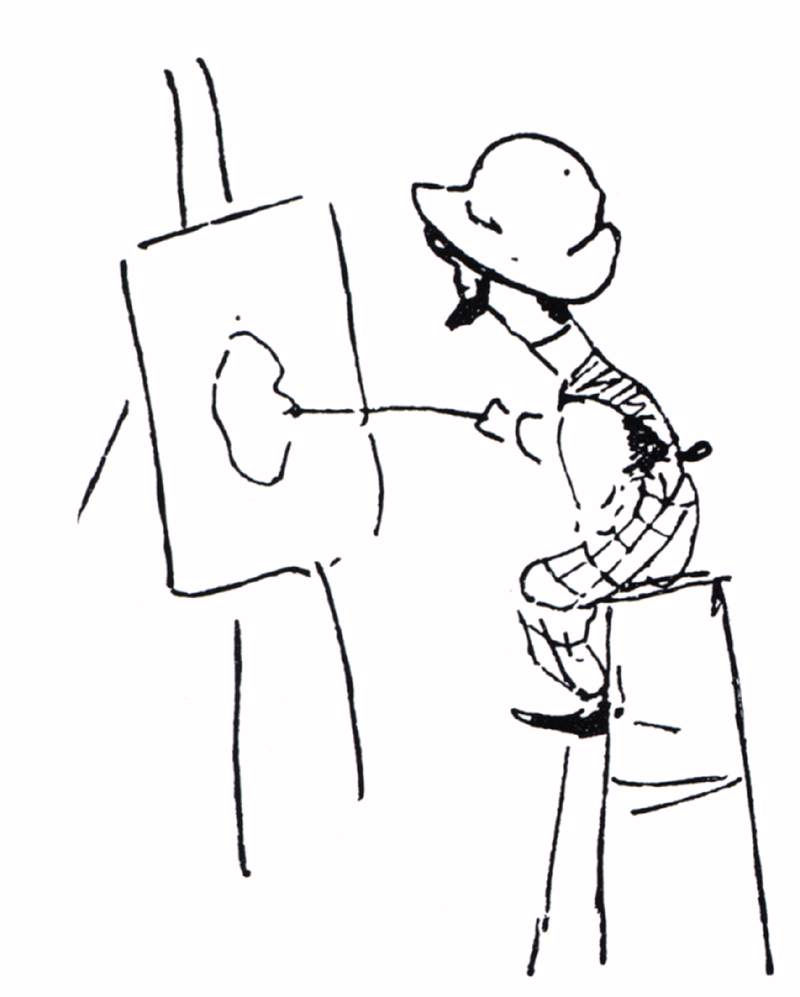 800x997 Self Caricature Before The Easel Henri De Toulouse Lautrec