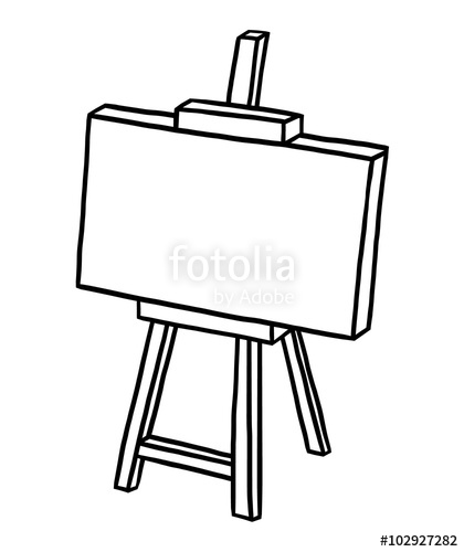 420x500 Wooden Easel With Blank Canvas Cartoon Vector And Illustration