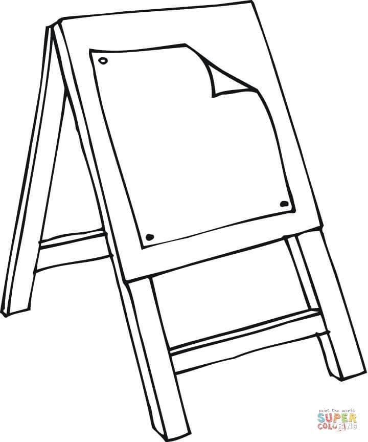 720x864 An Art Class Easel Coloring Page Free Printable Coloring Pages