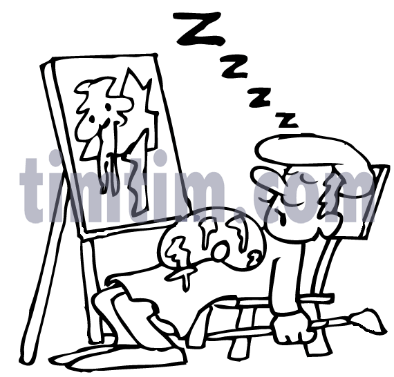 570x546 Free Drawing Of An Artist Nap Bw From The Category Art Amp Drawing