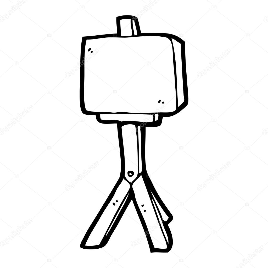 1024x1024 Artist's Easel Cartoon Stock Vector Lineartestpilot
