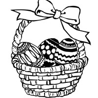 200x200 Easter Basket Filled With Eggs Coloring Page