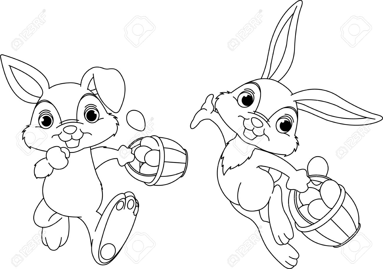 1300x913 Easter Bunny Drawings Pages Happy Easter 2018