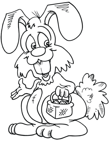 371x480 Easter Bunny With Basket Coloring Page Free Printable Coloring Pages