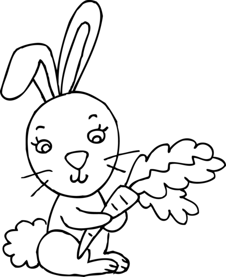 450x550 Line Art Of Bunny Rabbit With Carrot
