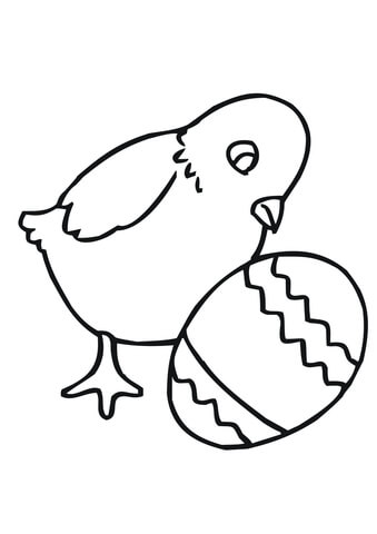 339x480 Easter Chick With Egg Coloring Page Free Printable Coloring Pages