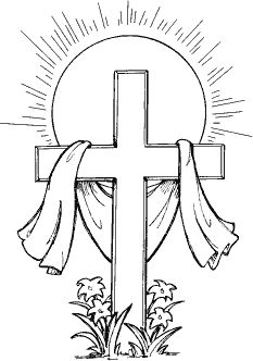 233x332 Easter Cross Clipart Black And White Easter Day