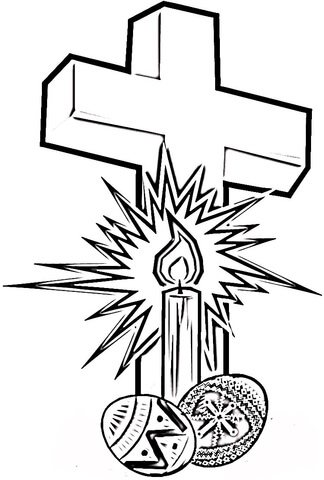 324x480 Easter Cross With Eggs Coloring Page Free Printable Coloring Pages