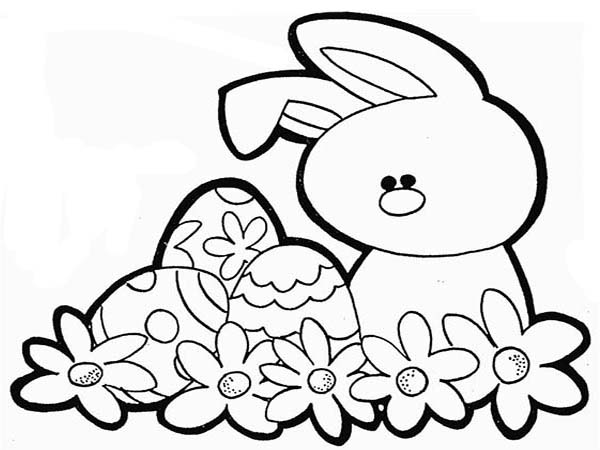 600x450 How To Draw A Rabbit And An Easter Eggs Coloring Page