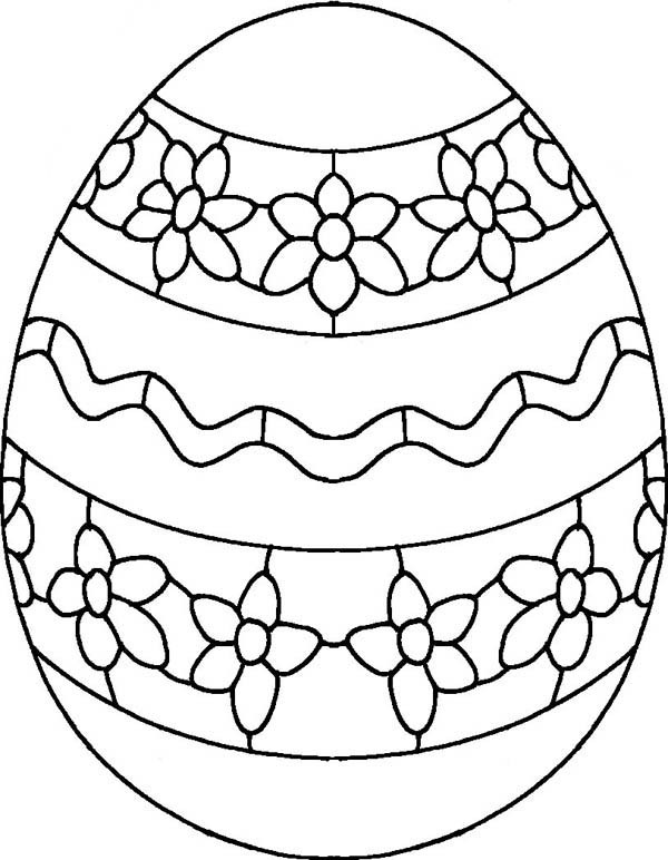 600x772 Draw Flower On Easter Egg Coloring Pages Forever Coloring