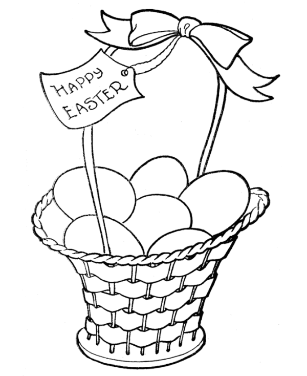 600x734 Easter Egg Basket Coloring Pages