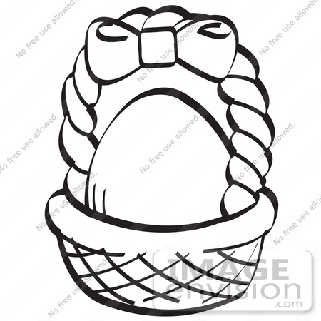 450x450 Easter Egg Basket Black And White Clipart