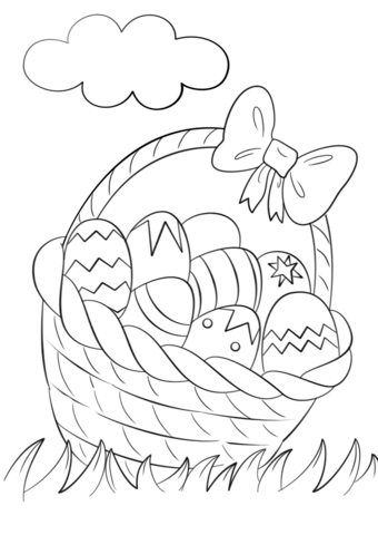 340x480 Basket Of Easter Eggs Coloring Page Free Printable Coloring Pages