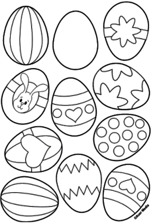 535x784 Easter Eggs Coloring Pages Amp Basic Patternstemplates For Crafts