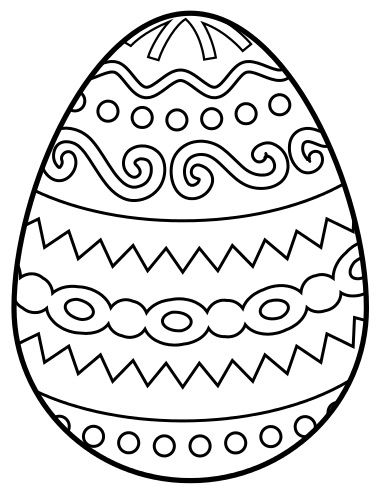 390x503 Coloring Pages Of Easter Eggs Color Bros