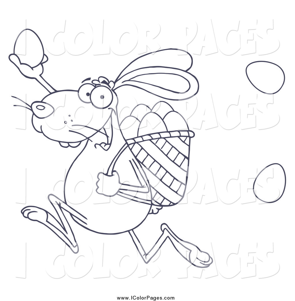 1024x1044 Vector Coloring Page Of A Black And White Bunny Participating