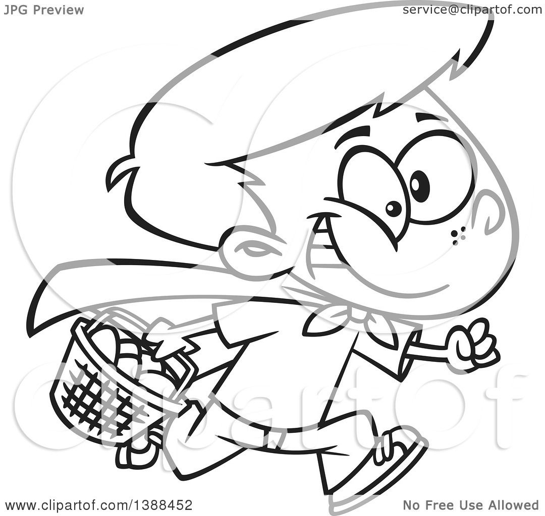 1080x1024 Clipart Of A Cartoon Black And White Lineart Boy Wearing A Cape