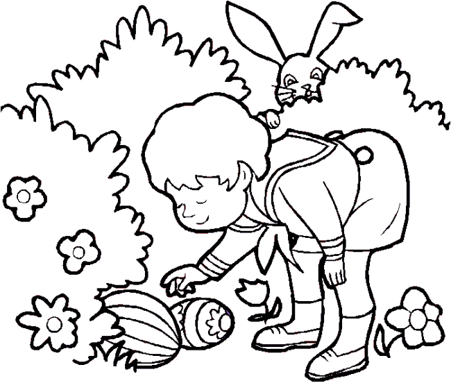 650x552 Easter Colouring Easter Egg Hunt Colouring Page
