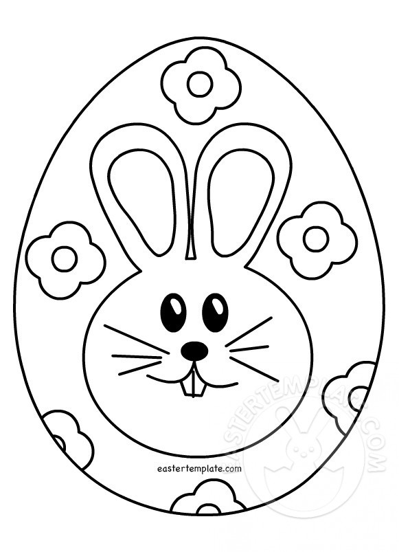581x803 Easter Egg With Rabbit Coloring Page Easter Template