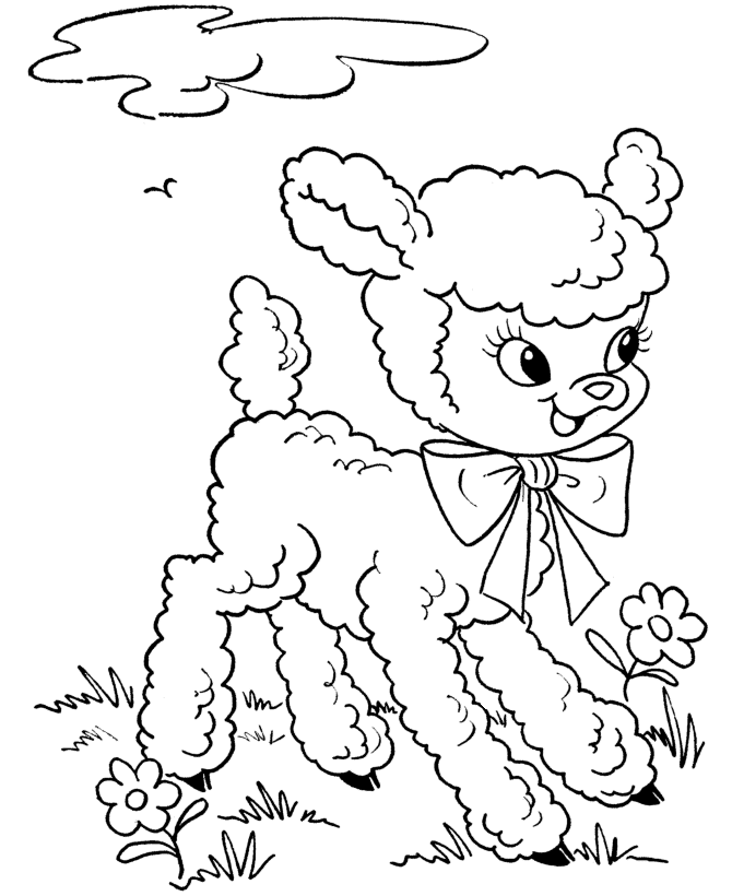 670x820 Easter Lamb Coloring Page Cute And Fluffy Easter Lamb Cotton