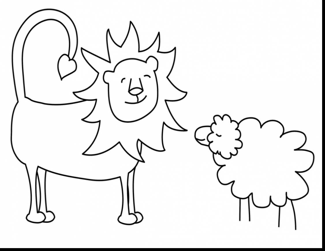 1126x870 Brilliant Lion And Lamb Coloring Pages With Lamb Coloring Page