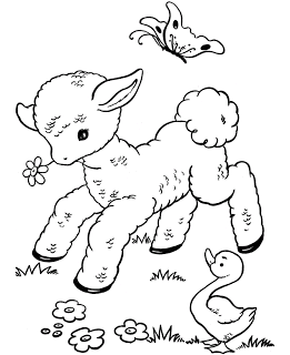 261x320 Easter Colouring Spring Lamb And Duckies Easter Colouring