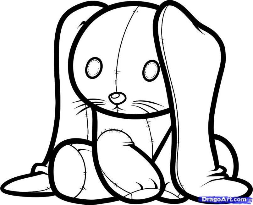 805x653 Drawing How To Draw An Easy Cute Bunny With How To Draw A Cute