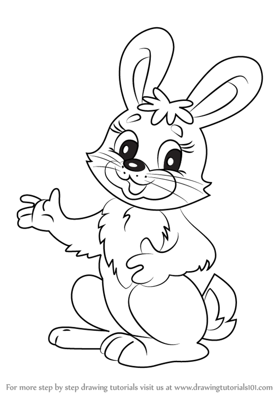566x800 Learn How To Draw Cartoon Bunny Rabbit (Animals For Kids) Step By