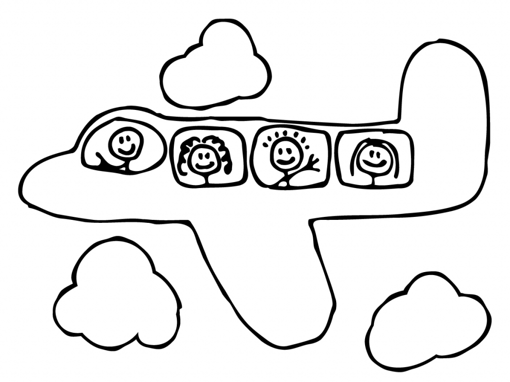 1024x768 Cartoon Airplane Drawing Drawn Airplane Easy