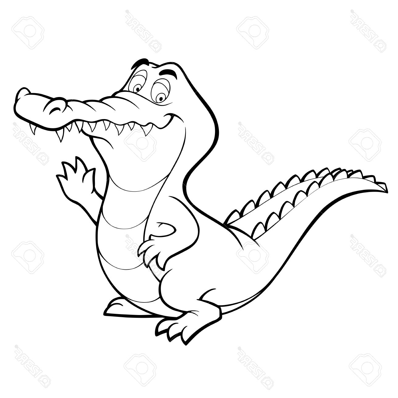 1300x1300 Crocodile How To Draw A Crocodile Cartoon Easy Sketch Drawing