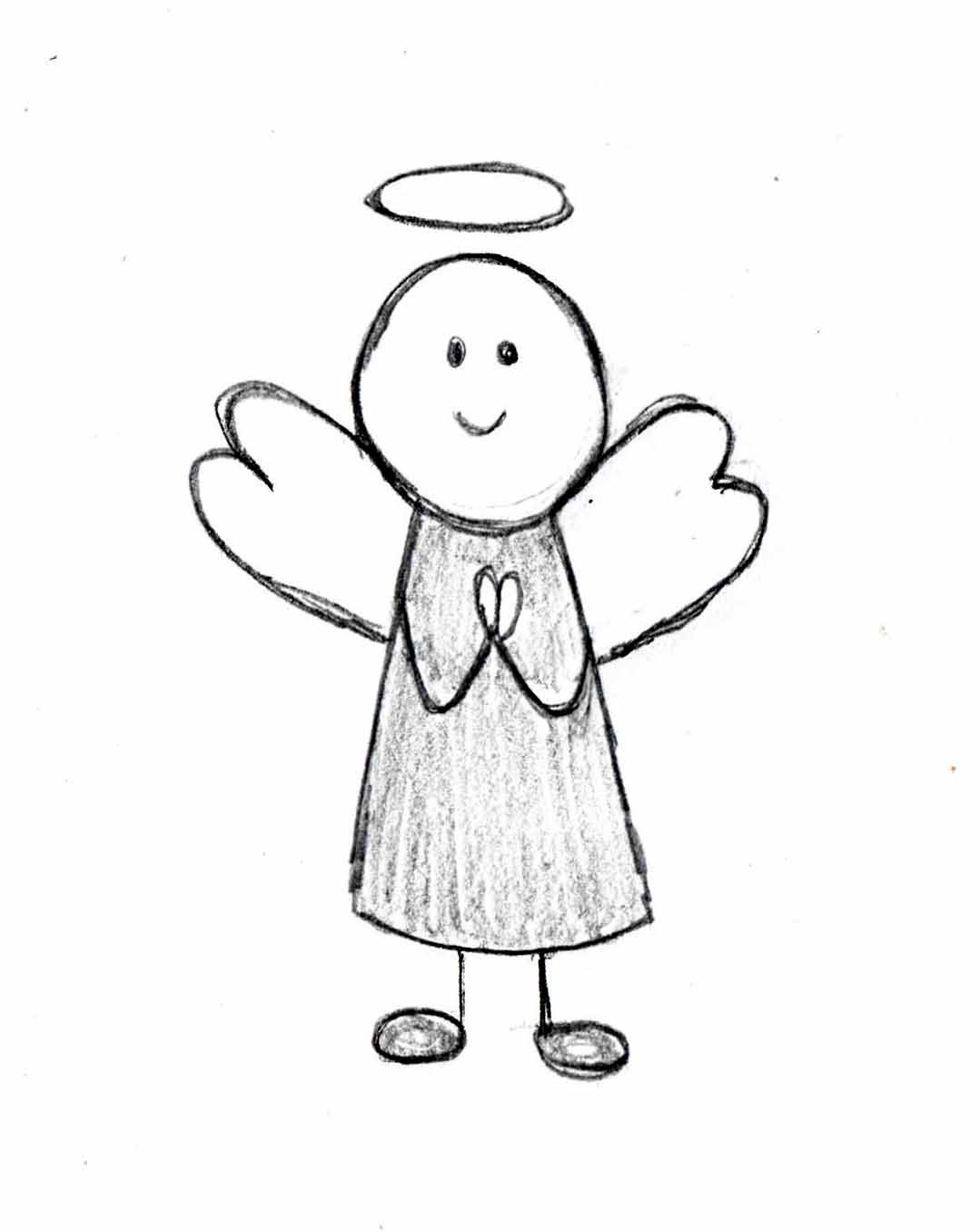 1079x1356 How To Draw An Angel, Step By Step