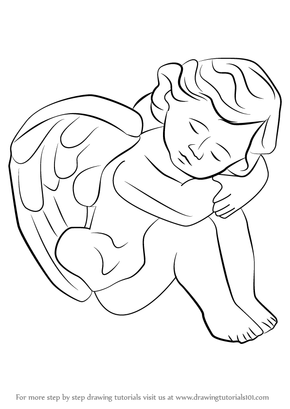 596x842 Learn How To Draw A Baby Angel (Angels) Step By Step Drawing