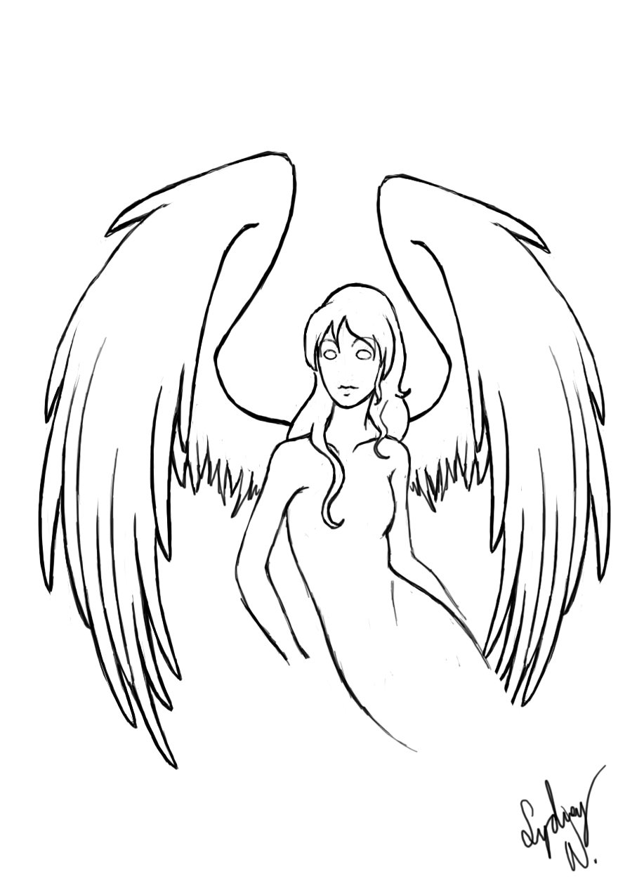 917x1271 Quick Angel Drawing By Selladorra
