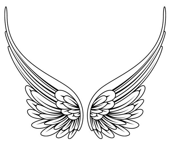 600x497 Simple Angel Wings Tattoo Designs Elaxsir