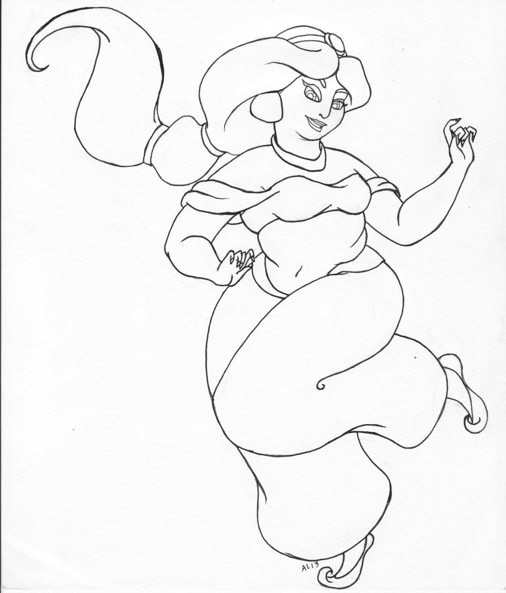 1024x1202 Jasmine Fat Disney Princesses! By Iliaora