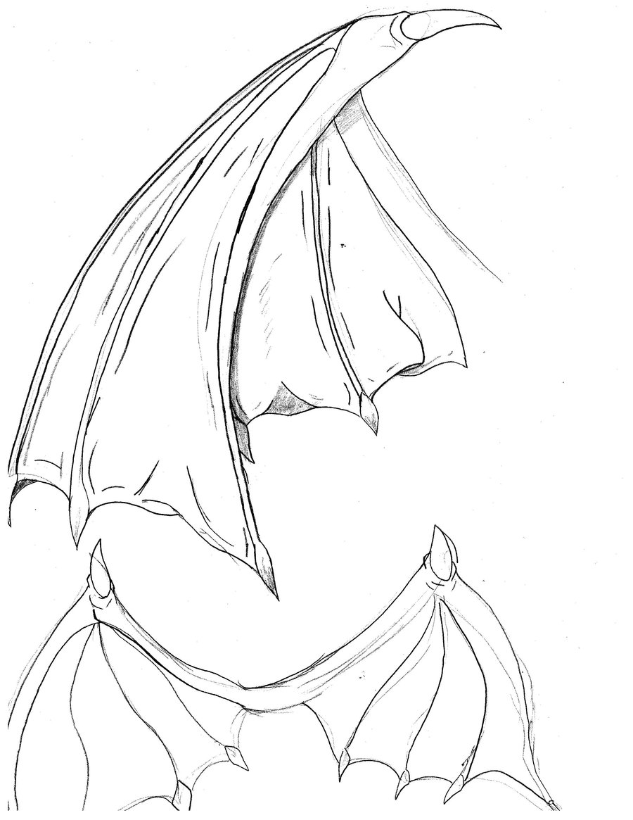 900x1165 Bat Wings Drawing Bat Wings By Cybololz Draw(Dragons
