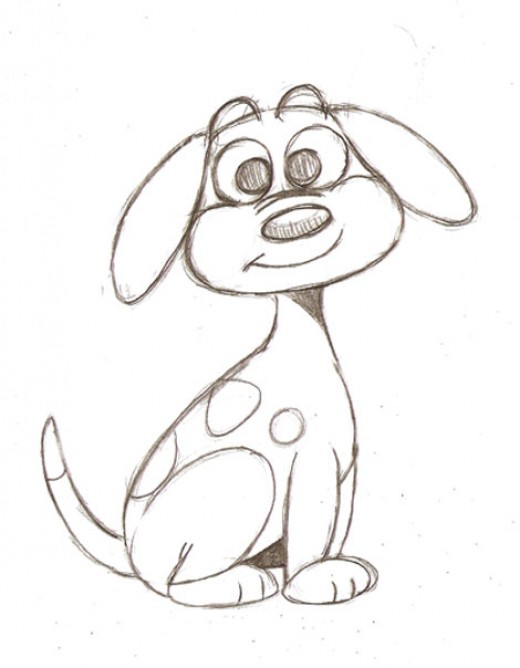 520x668 Learn To Draw A Simple Cartoon Dog In This Easy To Follow