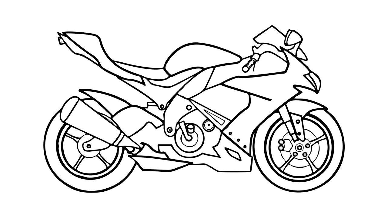 1280x720 How To Draw A Motorcycle (Motorbike)