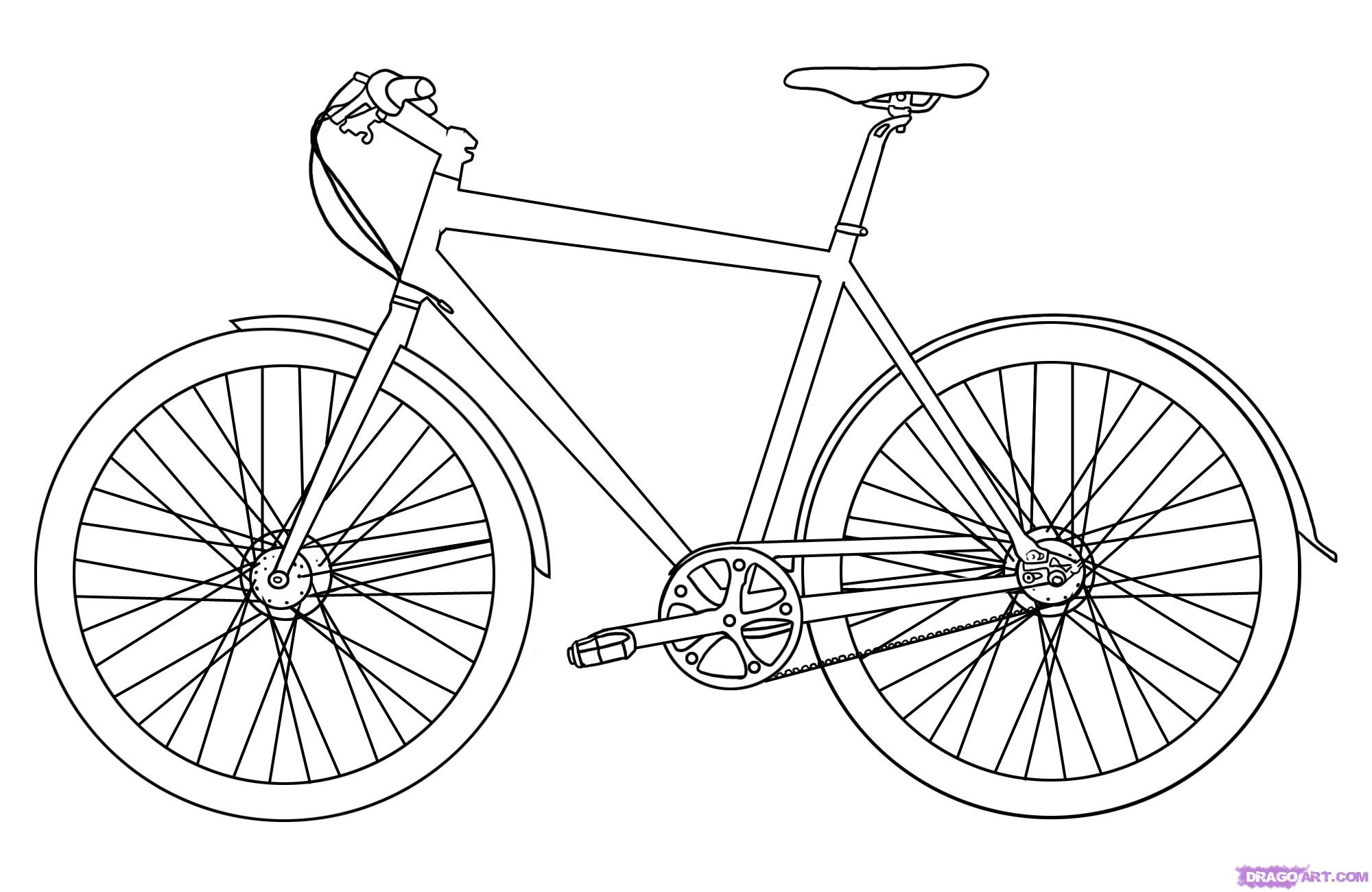2000x1300 Simple Drawing Of A Bike