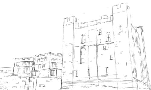 500x300 Castle Drawing. Draw A Castle In An Easy Step By Step Drawing Lesson