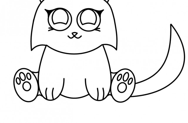 640x420 Tag For How To Draw Cat Cute Easy Cat Drawing. How To Draw