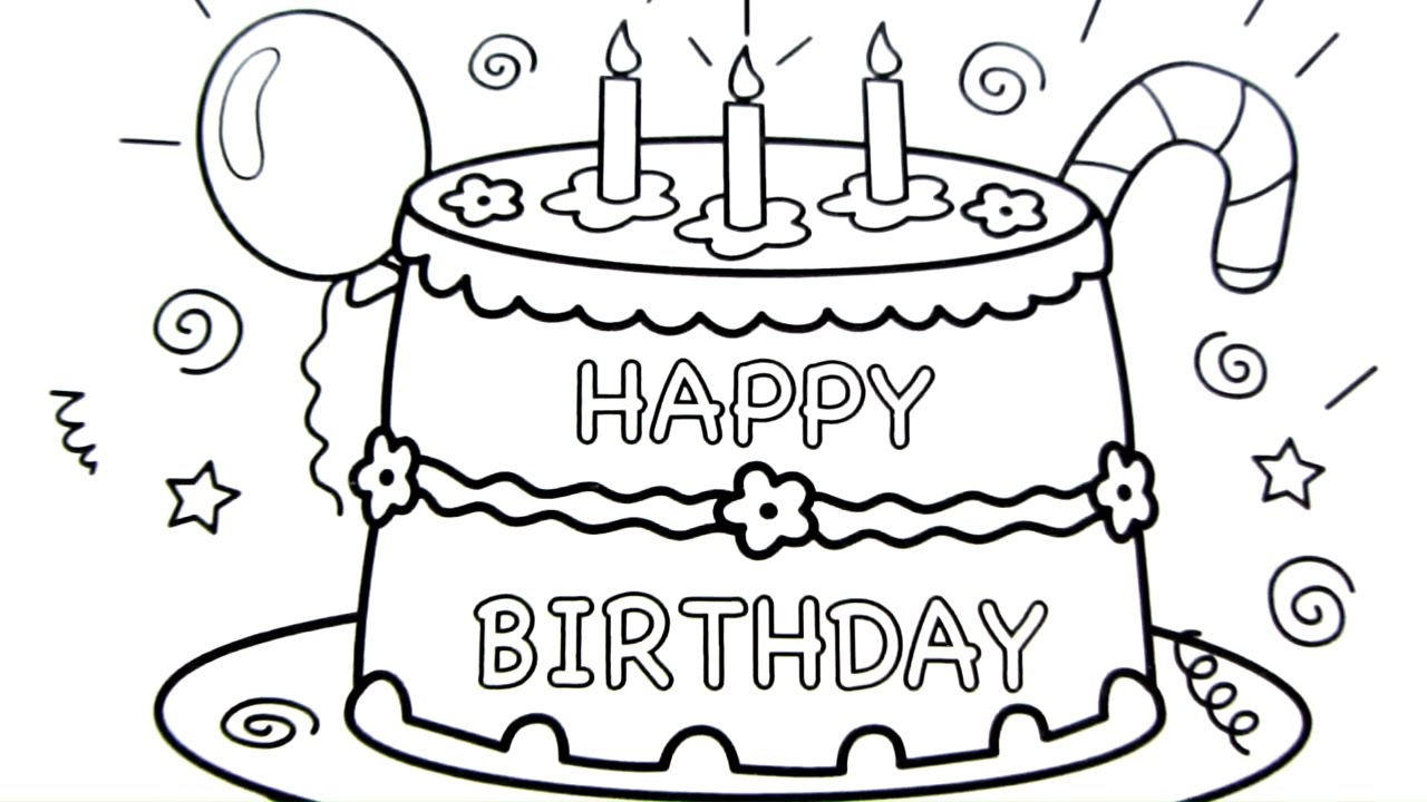 1280x720 Drawing Pictures Of Birthday Cakes How To Draw A Cute Cake