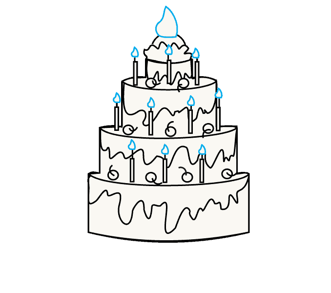 678x600 How To Draw A Cake Easy Drawing Guides