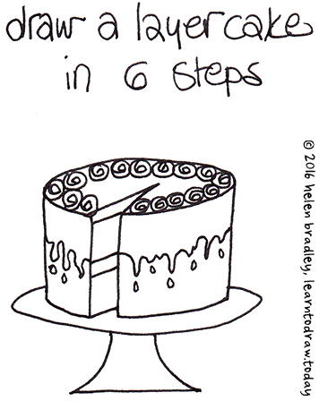 356x448 Learn To Draw A Cake In 6 Learn To Draw