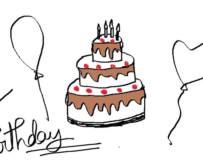 678x540 Simple Birthday Drawings Easy Kids Drawing Lessons How To Draw