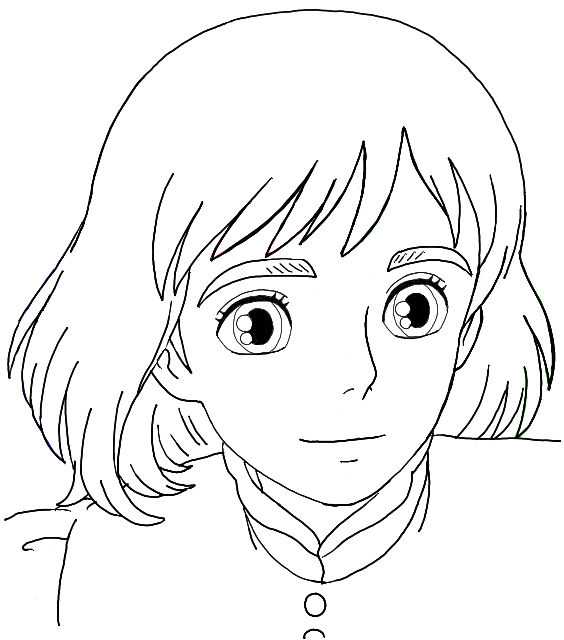 564x640 How To Draw Sophie Hatter Pendragon From Howl's Moving Castle Step