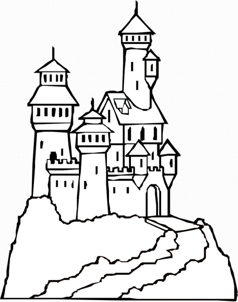 808x1024 Castle Coloring Pages